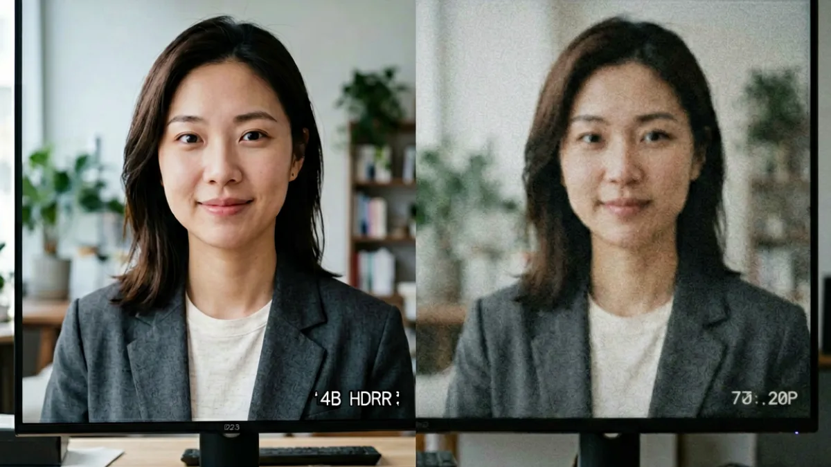不同平台播放爱液视频时的画质对比截图，左侧为4K清晰画面，右侧为720P模糊画面